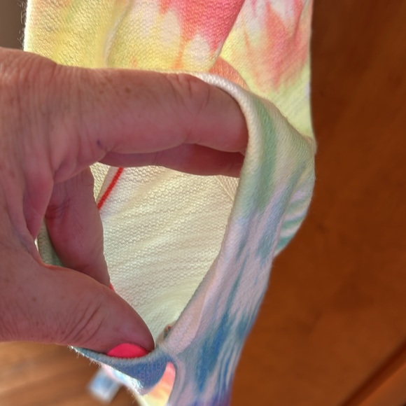 French Terry sundress w/pockets, pastel tie-dye, sleeveless,great to wear@ pool - Picture 3 of 7